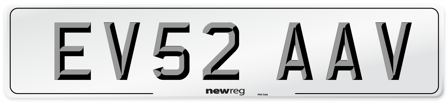 EV52 AAV Number Plate from New Reg